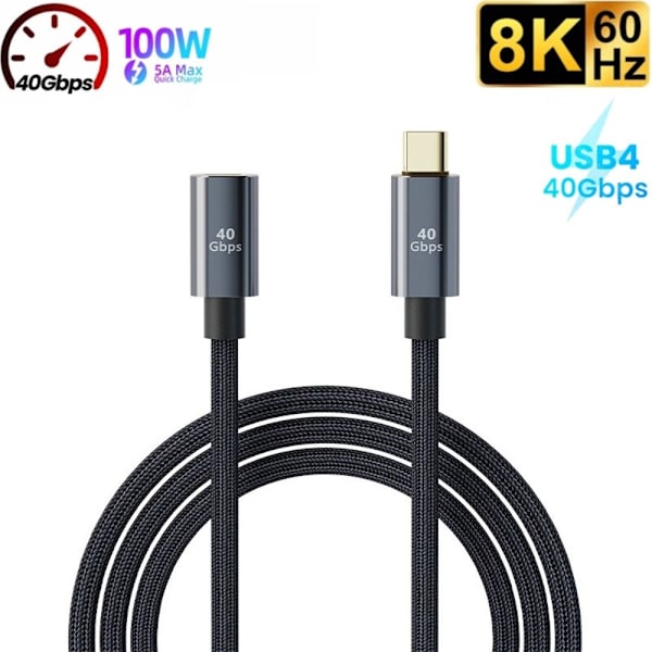 Type-C jatkokaapeli USB 4 Extend 0,8M 0.8m