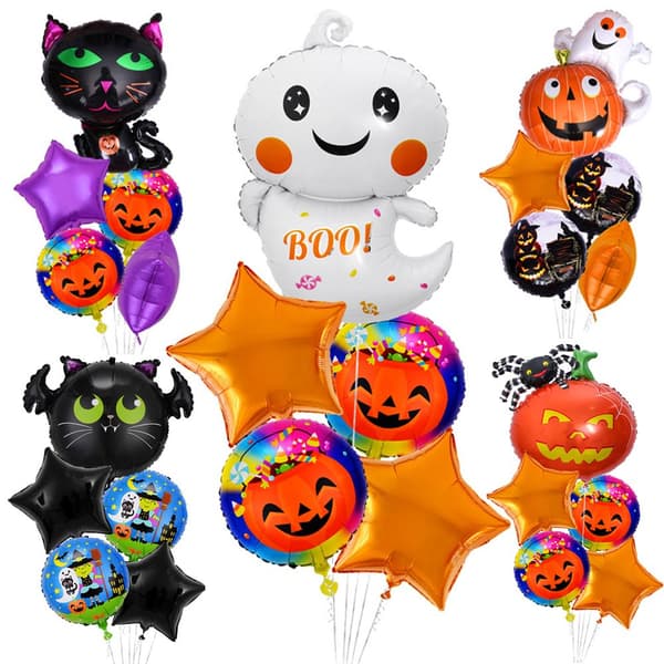 5kpl/ set Halloween Decoration Balloon Bat Spider Pumpkin