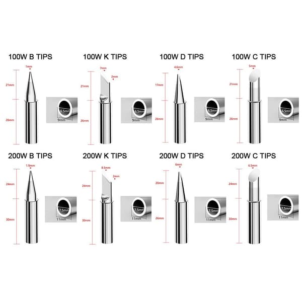 900M sveisespisser Loddebolthode 100W D TIPS 100W D TIPS 100W D Tips