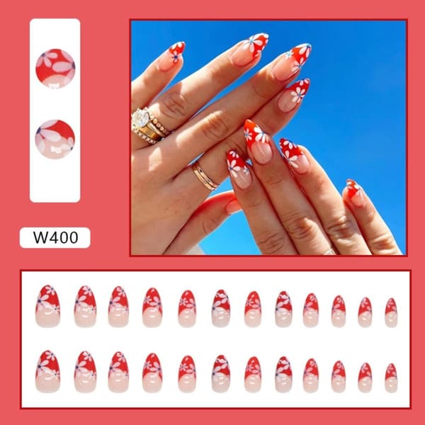 24stk False Nails Long Mandel W406 W406 W406