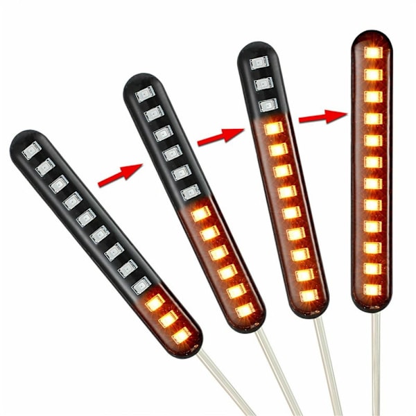 2PCS Motorcykel Blinkers Ljus LED Lighting Strips Licens