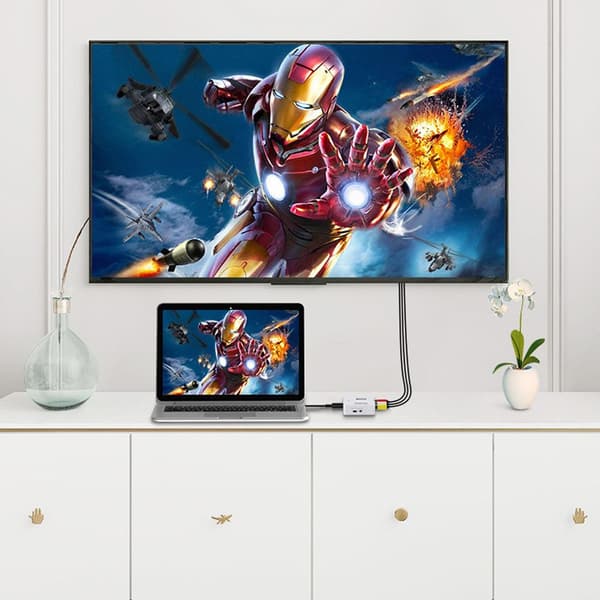 HDMI till 3 RCA CVBS Converter Adapter