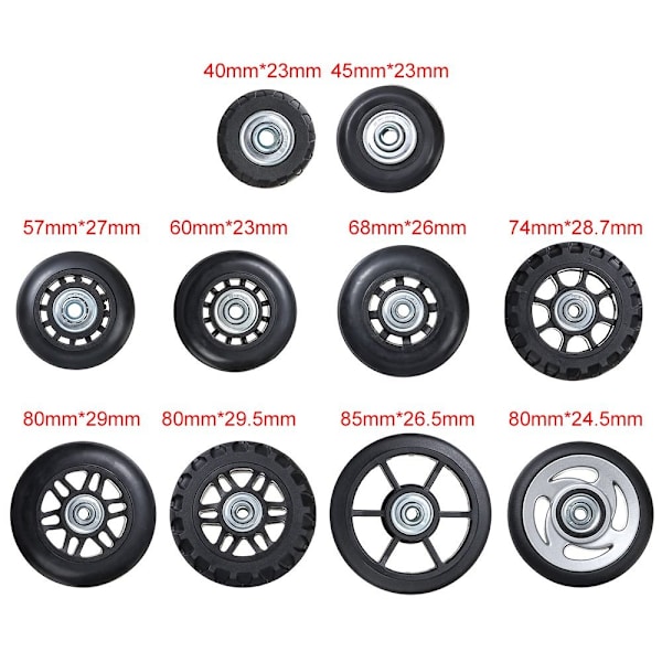 2 kpl Vaihtopyörät Matkatavaroiden pyörät 60 mm * 23 mm 60mm*23mm