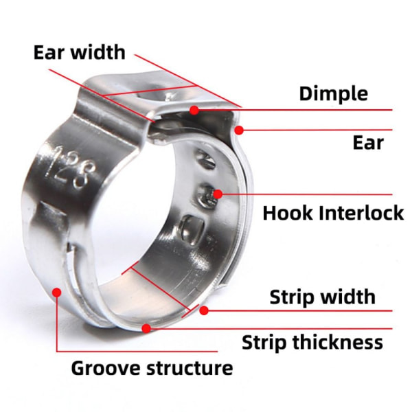 10 stk. slangeklemme rørklemme 8.8-10.5MM 8.8-10.5MM 8.8-10.5mm