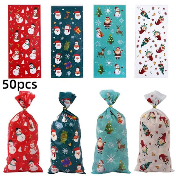 50/100stk julegodteriposer Cookie Kjekspakke 50STK 50pcs