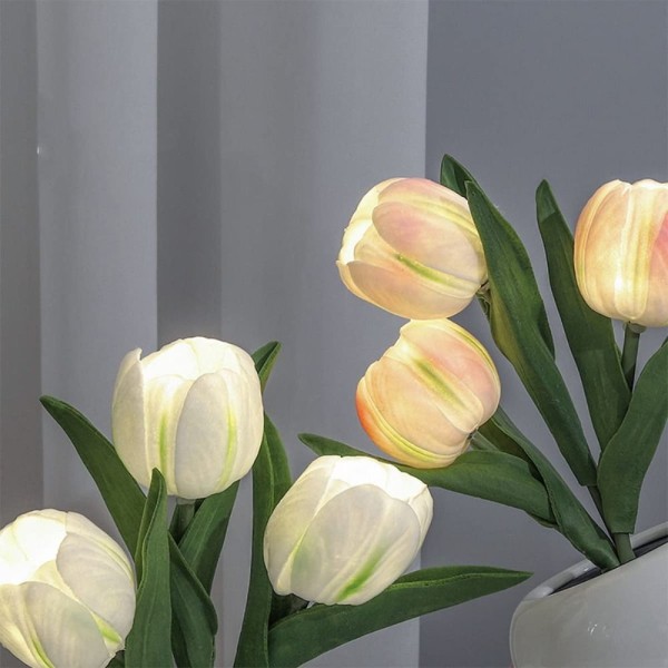 LED Tulip Bordlampe Kunstig Blomst ROSA pink