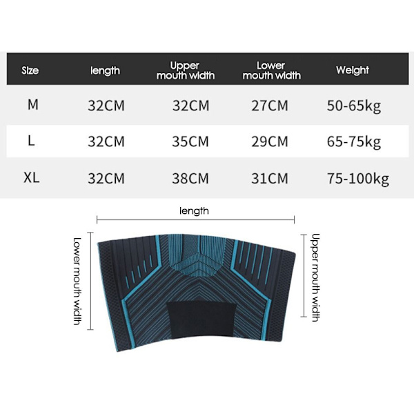 Sportsknæbeskyttere Kompressionsknæbøjle BLACK&BLUE XL Black&Blue XL
