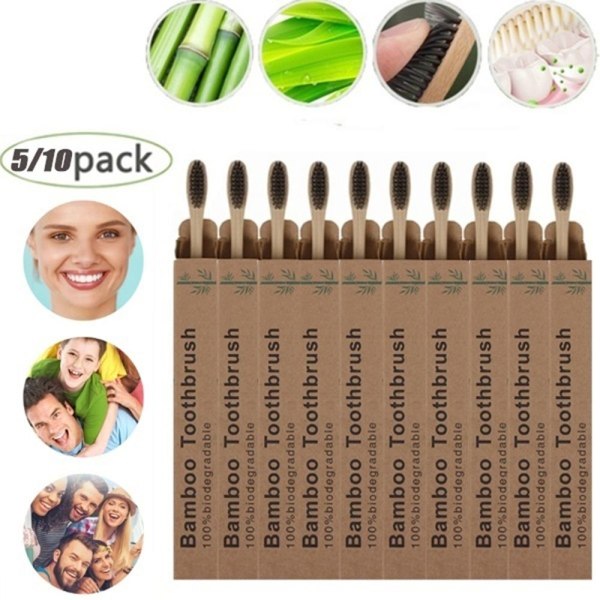 Bambu tandborste tandborste BEIGE (5 st) Beige(5 PCS)