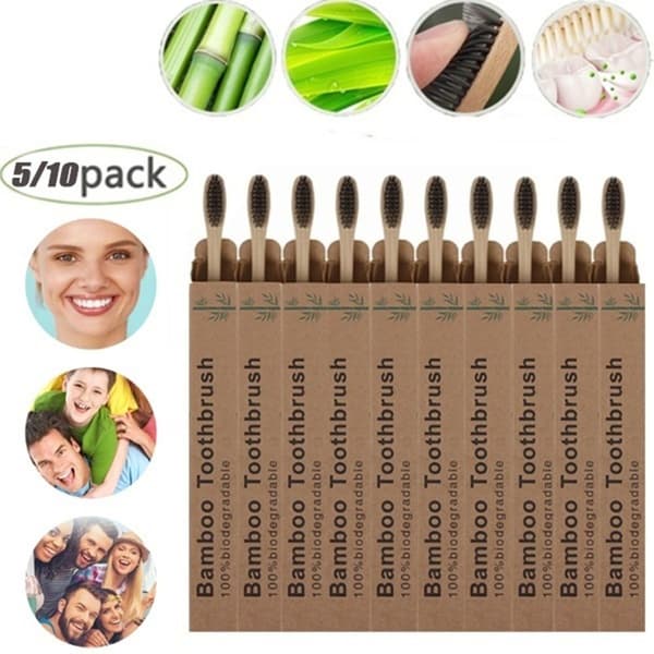 Bambuhammasharja Hammasharja MUSTA (5 kpl) Black(5 PCS)