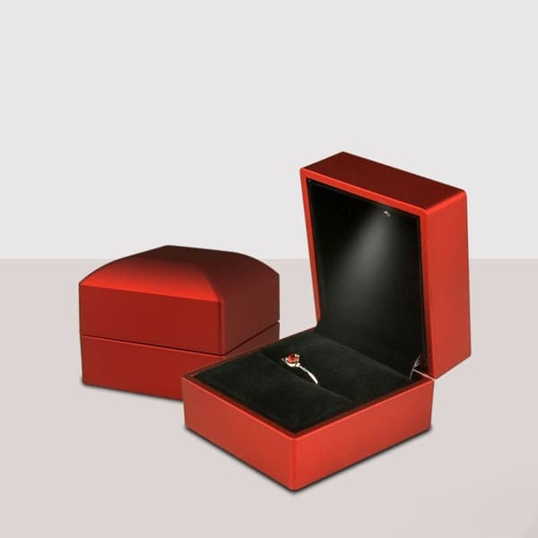 LED Ring Örhängen Box Case RÖD red