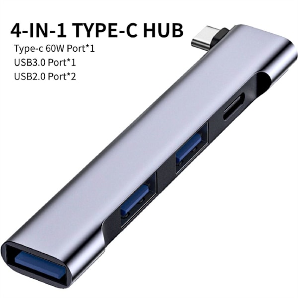 4 I 1 USB-C HUB Universal USB 3.0 dockingstation