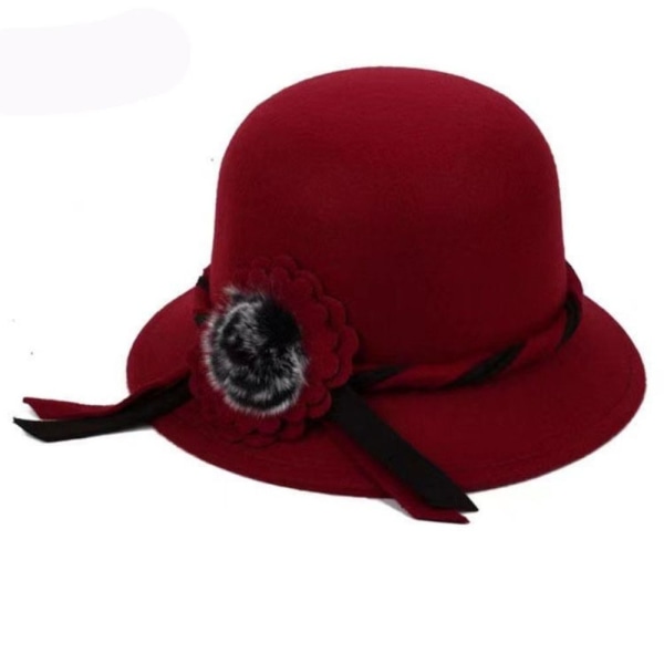 Fedoras Cap Dome Hat VINRØD wine red