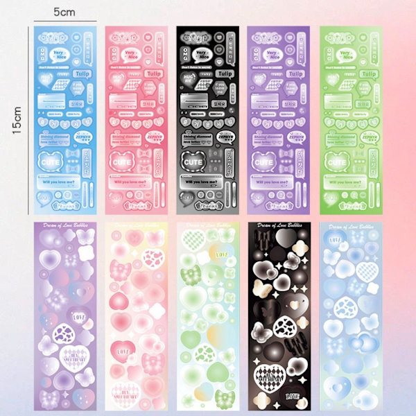 100 stk Sticker Set Pack Laser Cute Stickers C C C