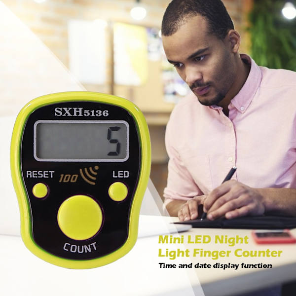 Mini Finger Counter LCD KELTAINEN yellow