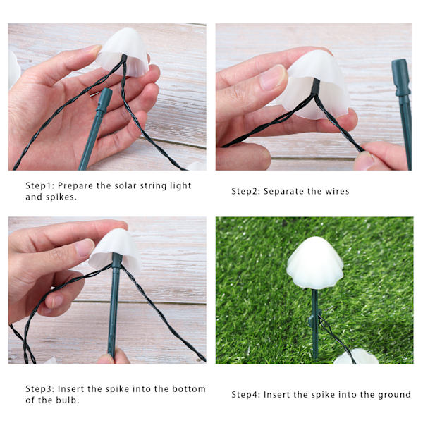 Solar Garden Lights Mushroom Fairy String Lights multicolor