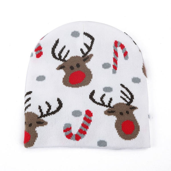 Jouluinen neulottu hattu Jouluinen Elk Pullover -hattu 2 2 2