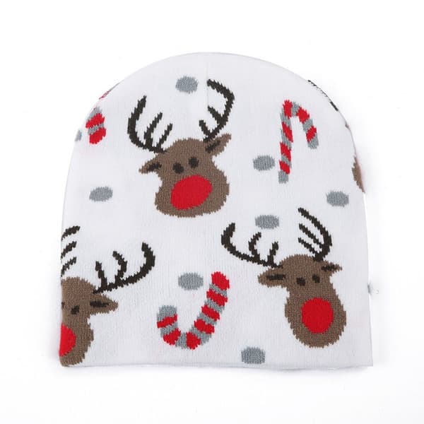 Jul strikket hue Christmas Elk Pullover Hat 2 2 2