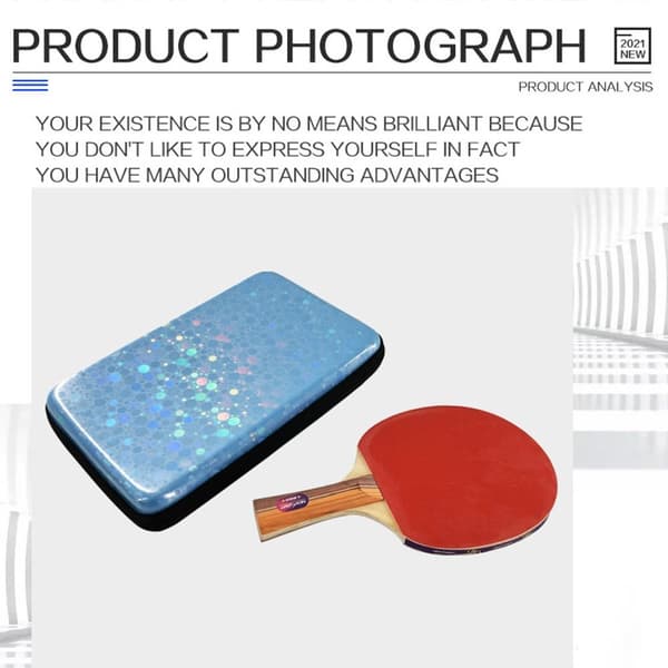 Bordtennisracketväska Ping Pong Paddlar Case RÖD RECTANGLE red rectangle-rectangle