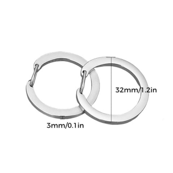 3 stk Sirkel karabinnøkkelring Clip O Ring Rund nøkkelring 3 STK 3Pcs A