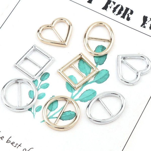 10 kpl / set Slider Solki Vyön solki HOPEA NELIKULMINEN silver Rectangular-Rectangular