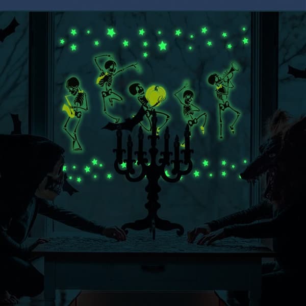 Halloween Skeleton Decals Lysende Wall Sticker Band Skeleton