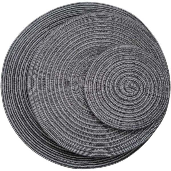 2stk Runde dækkeservietter Bordmåtter KAFFE 2STK-30CM Coffee 2pcs-30cm