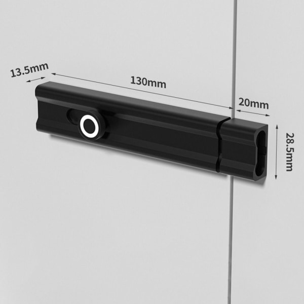 Dørlås Sikkerhetsbolt Lås SORT 150MM Black 150mm