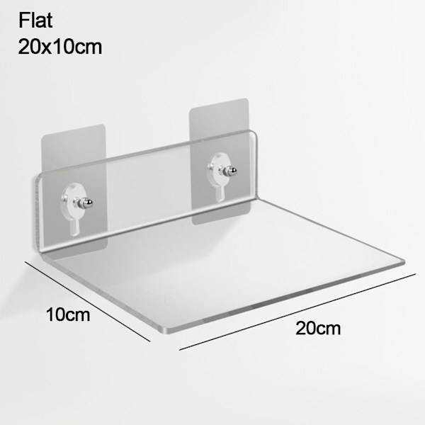 Badeværelse Transparent Hylde Opbevaringsstativ 20X10CMFLAT FLAD 20x10cmFlat