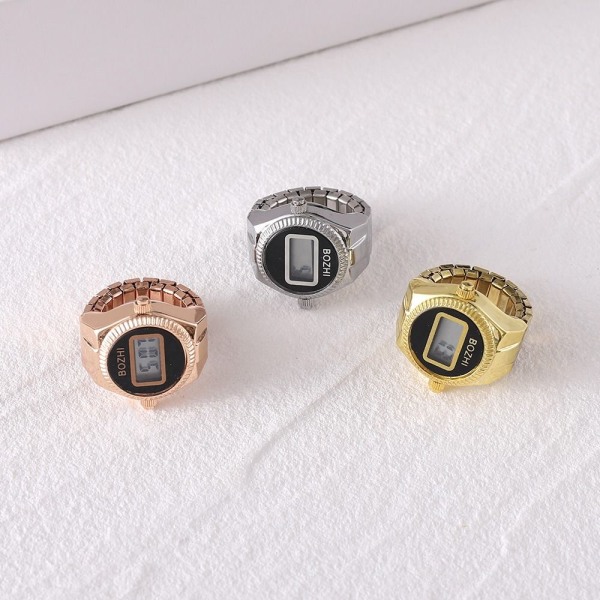 Digitalt Parur Ring Ring Ur GULD&HVID Gold&white