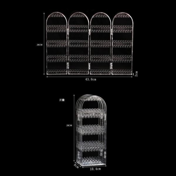 Øreringe Display Holder Øreringe Studs Display Rack transparent 2 Fan-2 Fan