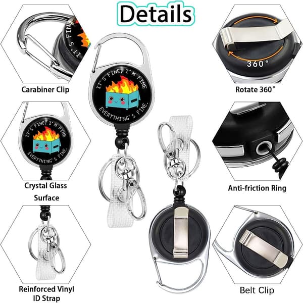 Dumpster Fire Badge Reel Infällbar
