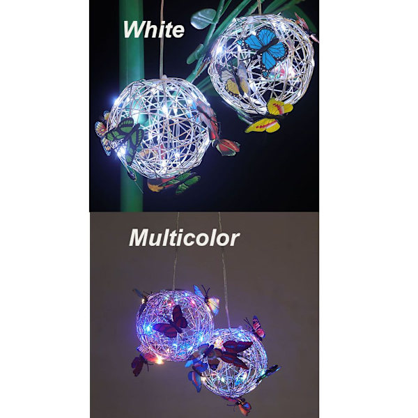 Glödande fjärilslampa Hängande trädlampa VIT White