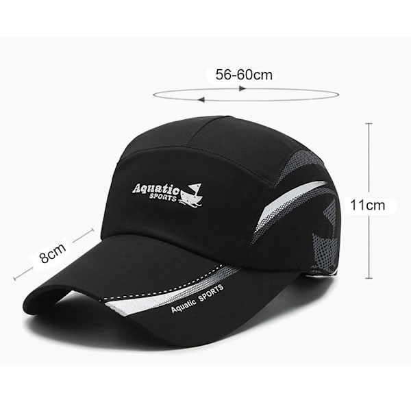 Qucik Dry Baseball Caps Golf Fishing Cap GRÅ grey