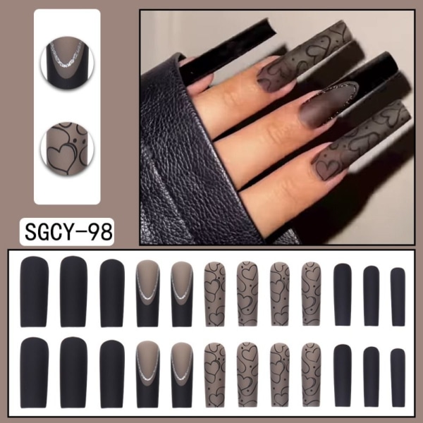 24stk Fake Nails Long French Z195 Z195 Z195