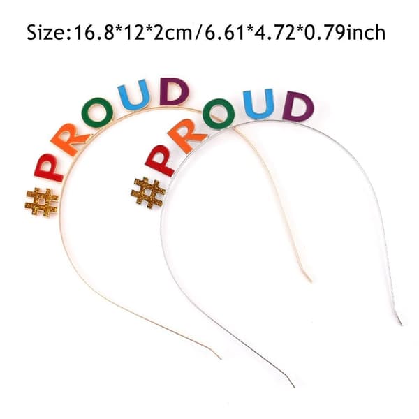 Stolt pandebånd Rainbow Letters Hårbånd SØLV Silver
