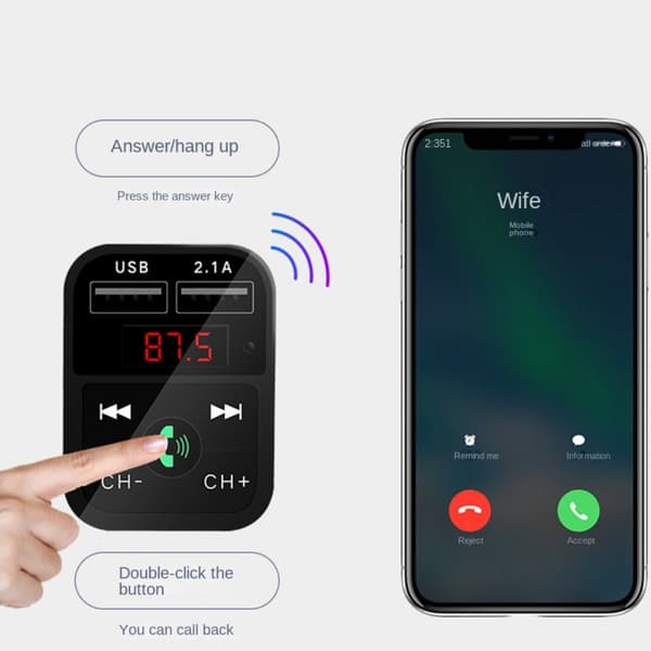 Bil Bluetooth-mottaker Bil MP3-spiller GULL Gold