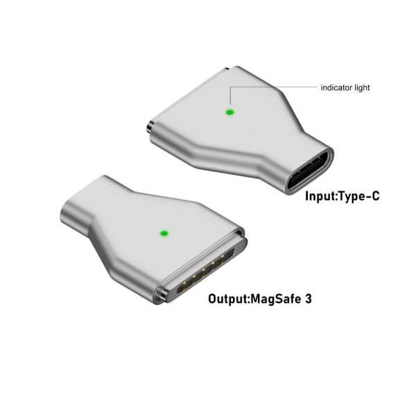 Typ-C hona till Magsafe 3 omvandlare USB-C magnetisk adapter Straight