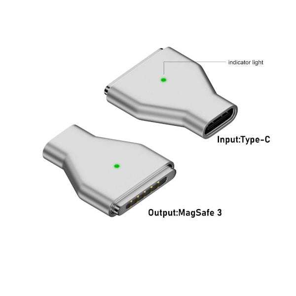 Typ-C hona till Magsafe 3 omvandlare USB-C magnetisk adapter Straight