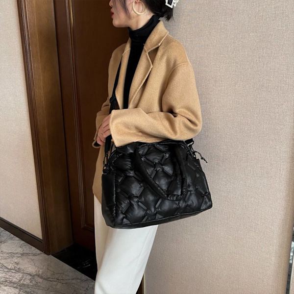 Puffer Bag Puffy Tote Bag SORT black