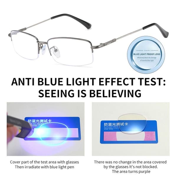 Anti-Blue Light Briller Oversized briller SØLV Silver