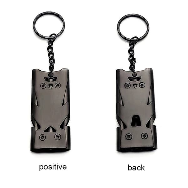 Double Pipe Whistle High Decibel SORT black
