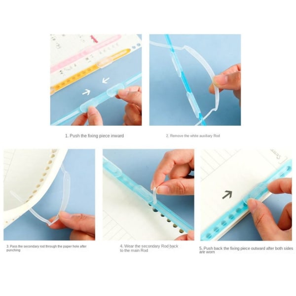 10 stk. Indbindingsclips Strip Løsbladsklips FARVE 1 FARVE 1 Color 1