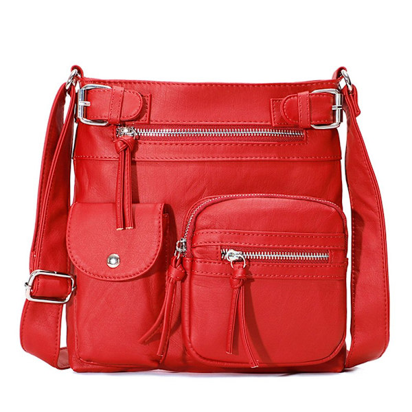 Multifunktionelle Skuldertasker Dame Diagonal Tasker RØD Red