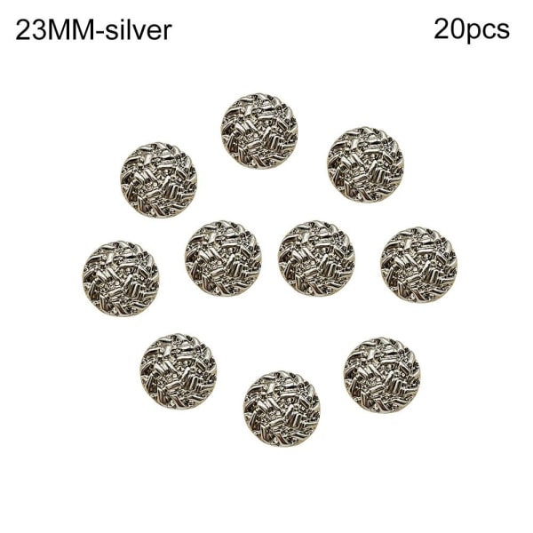 10st metallknappar skjortaknappar SILVER 23MM20ST 20ST silver 23MM20pcs-20pcs