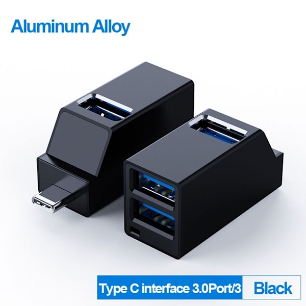 USB keskitin Type-C Jakaja TYYPPI-C HUB MUSTA TYYPPI-C HUB MUSTA Type-C HUB Black