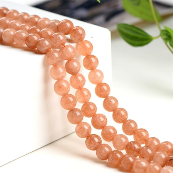 Naturlig solstein Gemstone Perler Runde Løse Perler Krystall