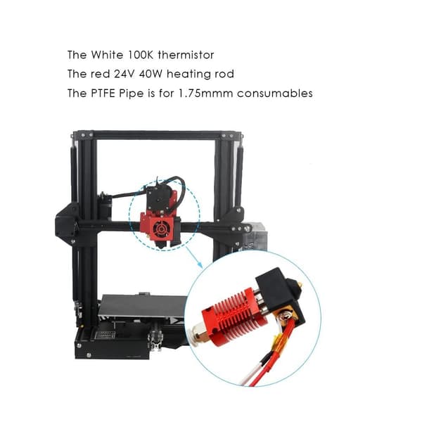 Hot End Kit Samlet ekstruder Hotend Udvendig gevindforbindelse