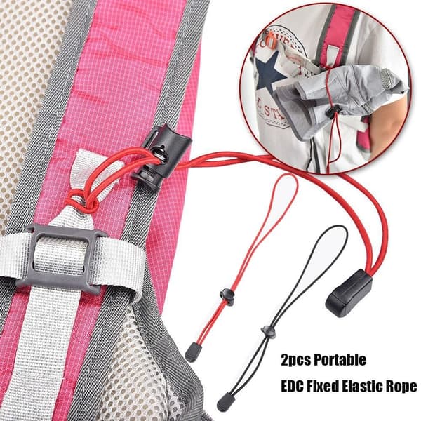 2stk Elastisk Rope Webbing Ropes Spænde RØD Red