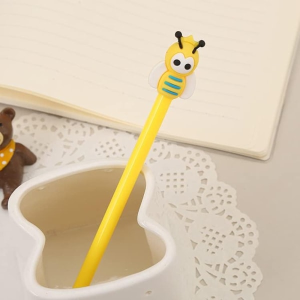 Creative Bee Rollerball Pen Cute tegneseriepenne, sort blæk