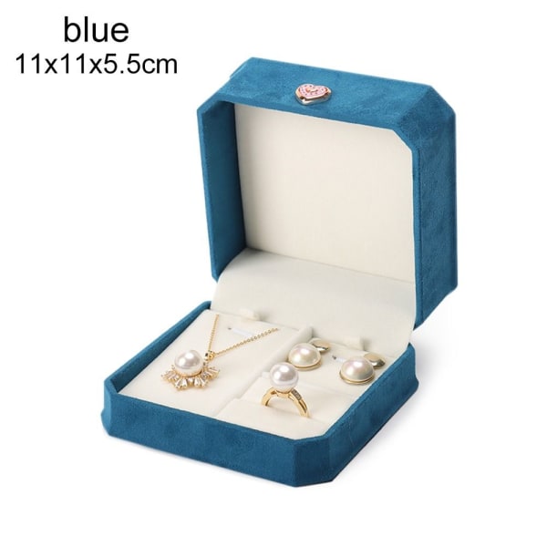 Smyckeskrin Ring Förvaringslåda BLÅ 11X11X5,5CM blue 11x11x5.5cm